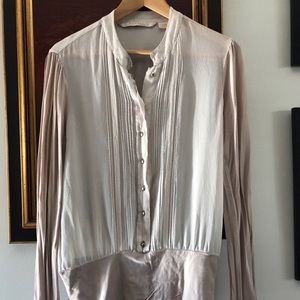 Nougat Silk Blouse M